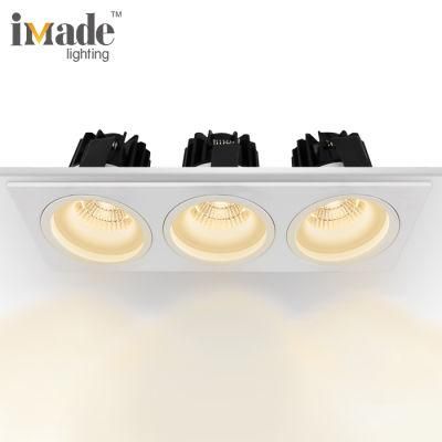 Hot Sale High Brightness White Grille Light 10W 12W 15W with Anti-Glare COB LED Downlight