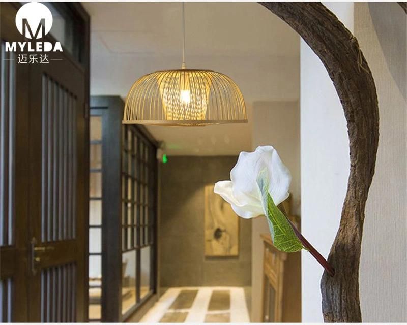 Wood Custom Made Hanging Lamp Hotel Project Chandelier