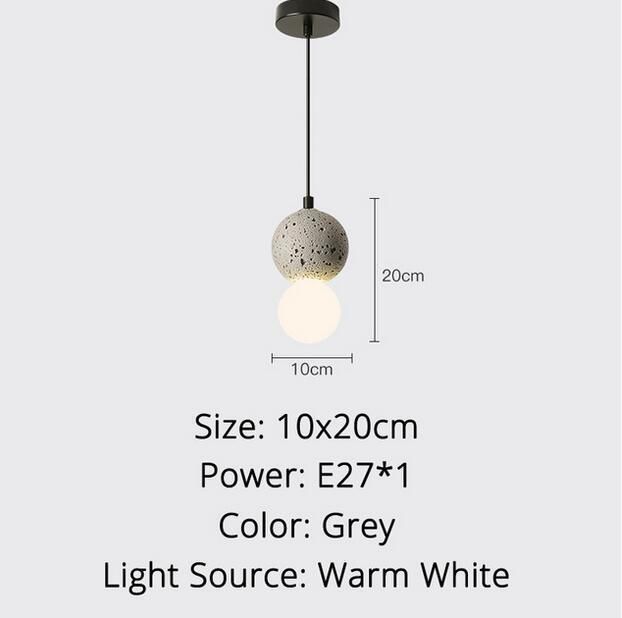 Simple Modern Resin Glass Ball Pendant Lights Industrial Bedroom Bedside Cafe Bar Lights (WH-AP-265)