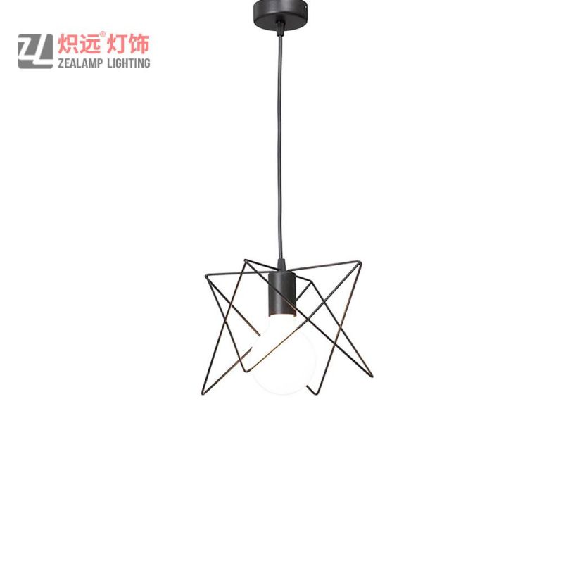 Modern Simple Lighting Coffee Shop Art Decor Suspension Iron Pendant Lamp