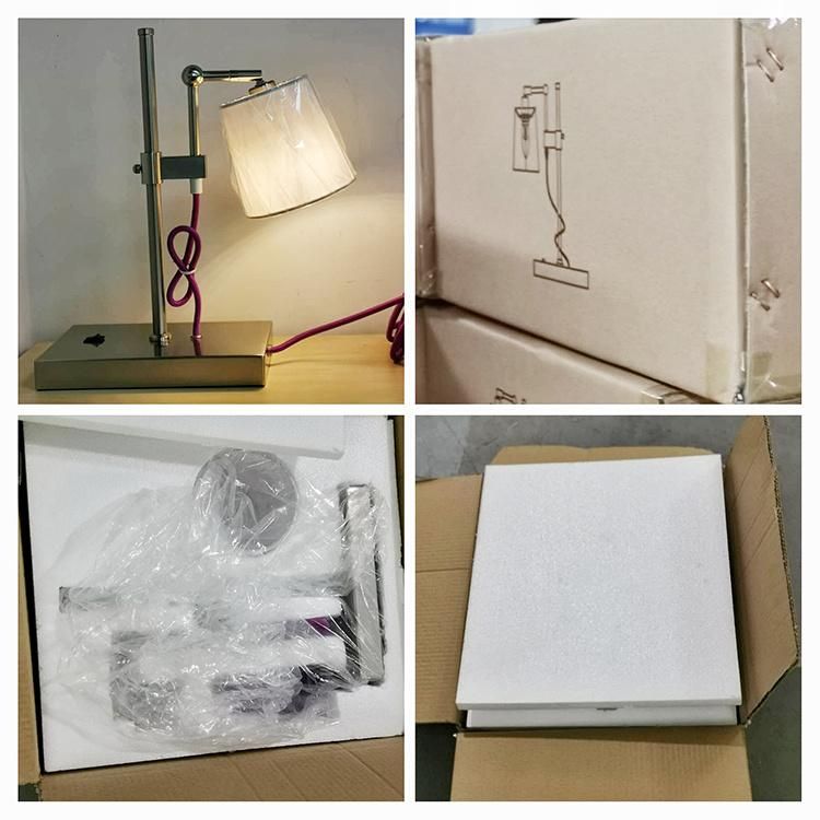 Jlt-9311 Modern Bedside Wireless Charging Linen Shade Table Desk Lamp