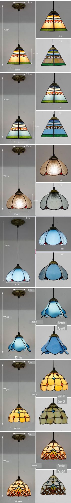 Tiffany Stained Glass Pendant Lights Vintage Mediterranean LED Kitchen Hanging Lamp Dining Room Stair Bar Home Lighting Fixtures