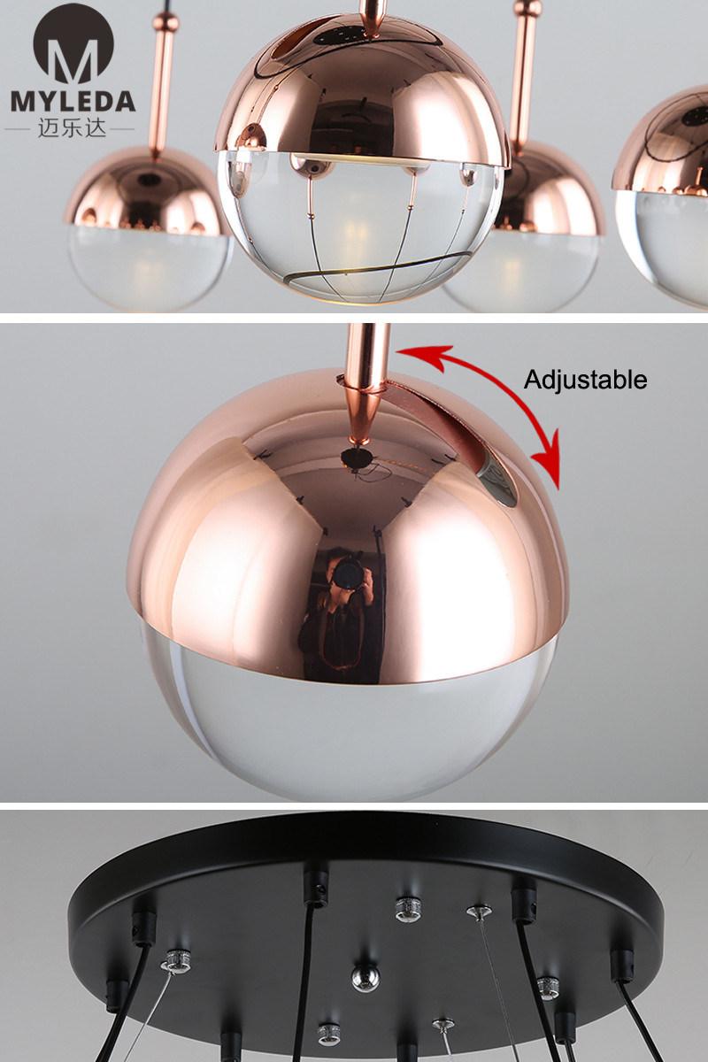 Modern Metal Pendant Lamp Glass LED Hotel Pendant Lamp
