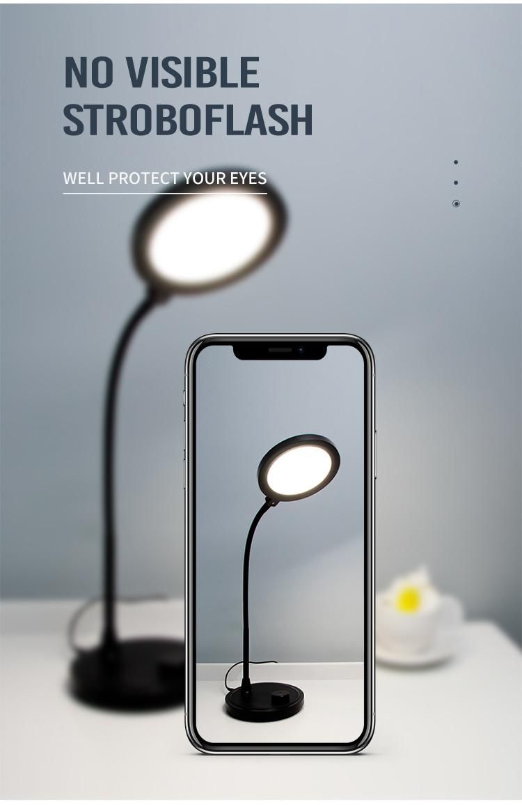 Encoder Knob Switch Stepless Dimming LED Table Lamp High Brightness Desk Lamp Big Table Light with Pomadoro Technique Mode