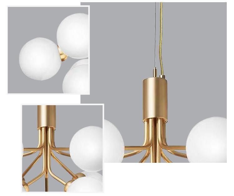 Contemporary Unique Design Creative Iron Glass Living Room Modern E27 Pendant Light