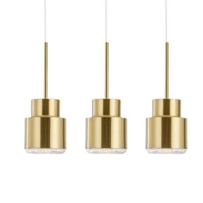 Nordic LED Brass Metal and Gold Glass Pendant Light
