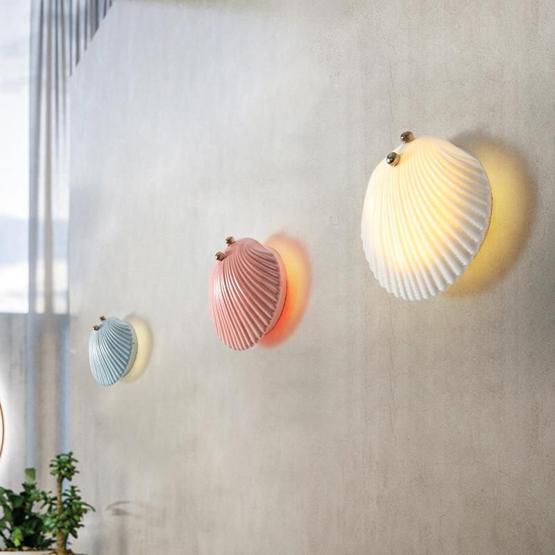 Colored Shell Shape Wall Lamp Children Bedroom Lamp Nightstand Lamp LED