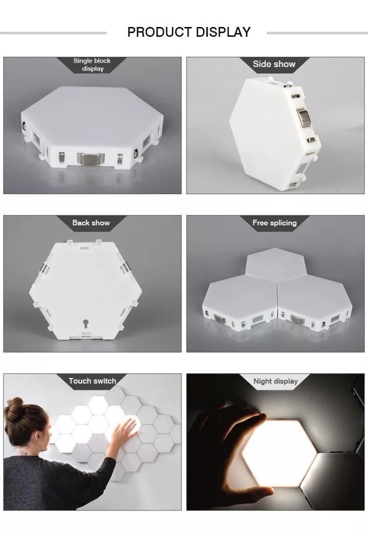Creative Atmosphere Modular Assembly Smart Touch Sensitive Hexagonal Wall LED Night Lamp