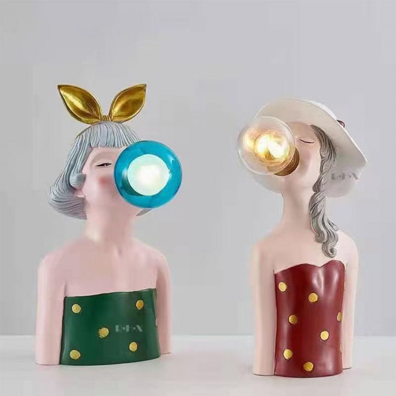 Home Decor Desk Lamps Hotel Indoor Lightings Girl Shape Bedside Lamps