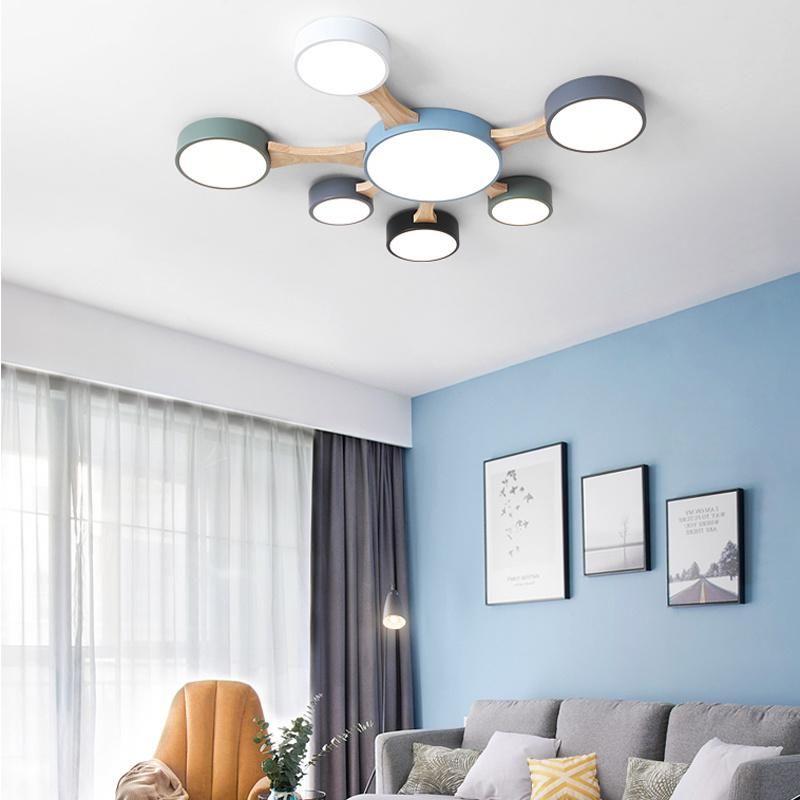 Macaron Color Living Room Light Creative Iron Simple Bedroom Lamp LED