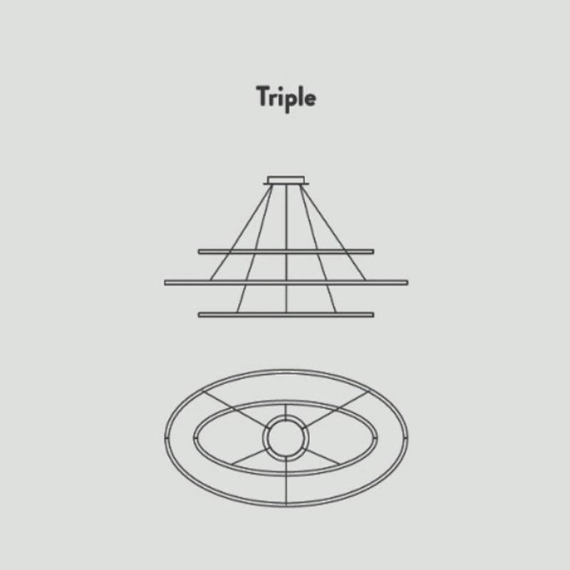 Wm Lighting up and Down Light Ellisse Pendant Triple Light Hang Lamp