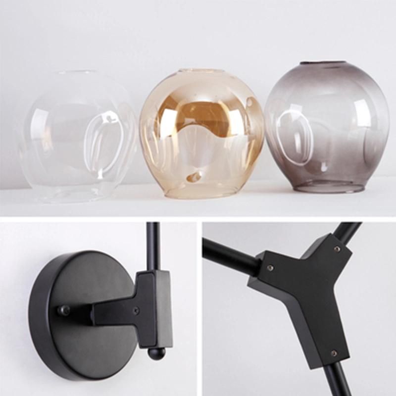 Post Modern Magic Bean Double Head Glass Bubble Cover Villa Hotel Corridor Molecular Wall Lamp (WH-OR-95)