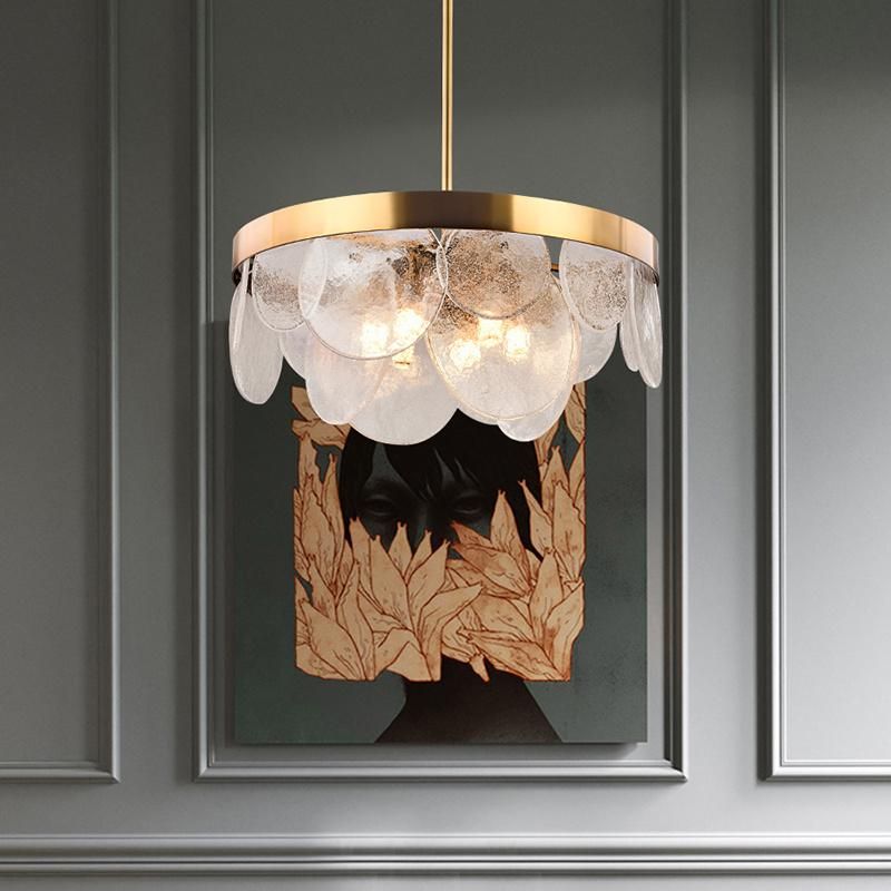 Vintage Style Round Crystal Chandelier Living Room Lamp Pendant Lamp