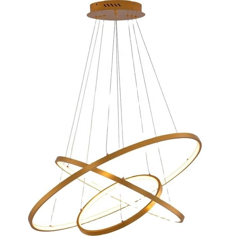 Indoor Modern Circular Ring Chandelier 1 - 3 Rings Pendant Light Home Hotel Lighting