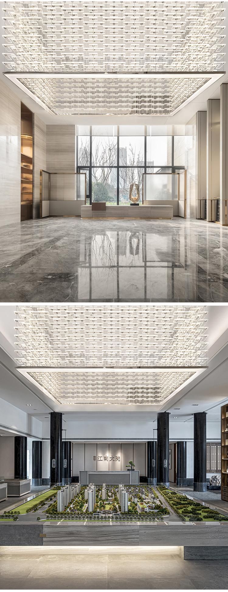 Large-Scale Project Custom Hotel Villa Lobby Stainless Steel LED Chandelier