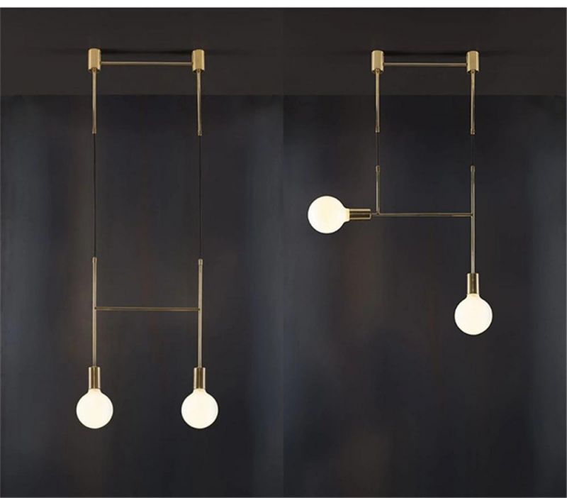 Modern Simple Iron Line Pendant Lights Post-Modern Designer Molecular Hanglamp Living Room Dining Room Restaurant Pendant Lamps
