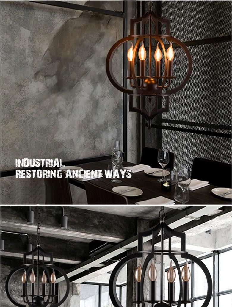 Creative Iron Pendant Lamp E14 American Decor Pendant Lamp Indoor Black Chandelier (WH-VP-114)