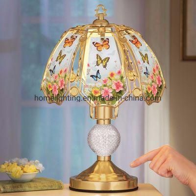 Jlt-40188 Bedside Floral Butterfly Touch Dimming Table Desk Lamp