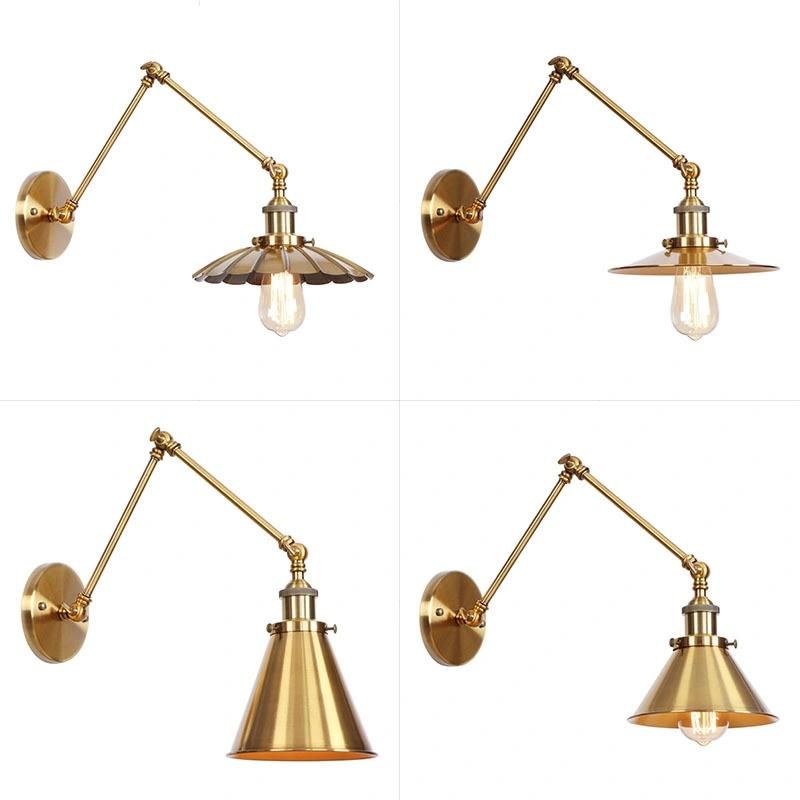 Europe Style Long Swing Arm Wall Lamp Rustic Light Fixtures Industrial Antique Brass Wall Lighting Reading Light Fixture