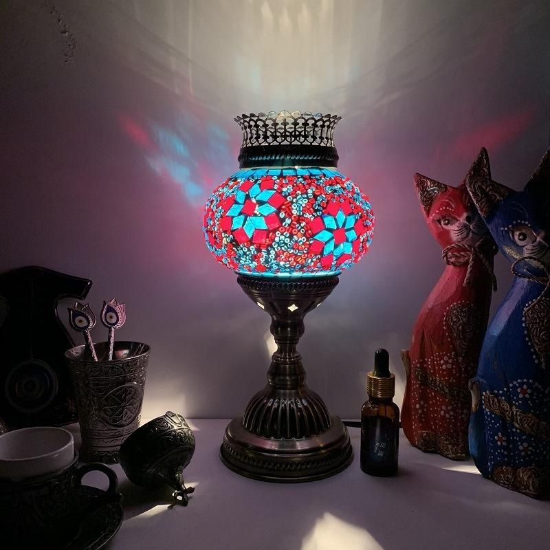 Turkish Mosaic Aroma Table Lamp Vintage Art Deco Handcrafted Moroccan Table Lamp (WH-VTB-10)
