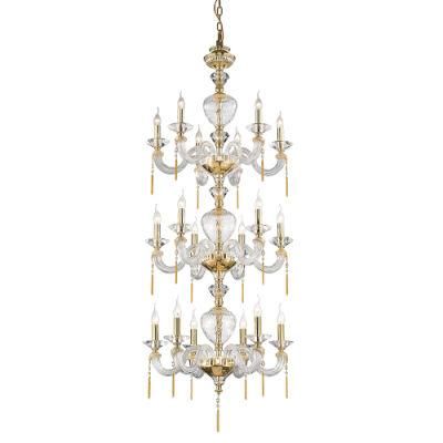 Hot Selling China Villa Living Room Hotel Vintage Gold Luxury Design Crystal Chandelier Pendant Light