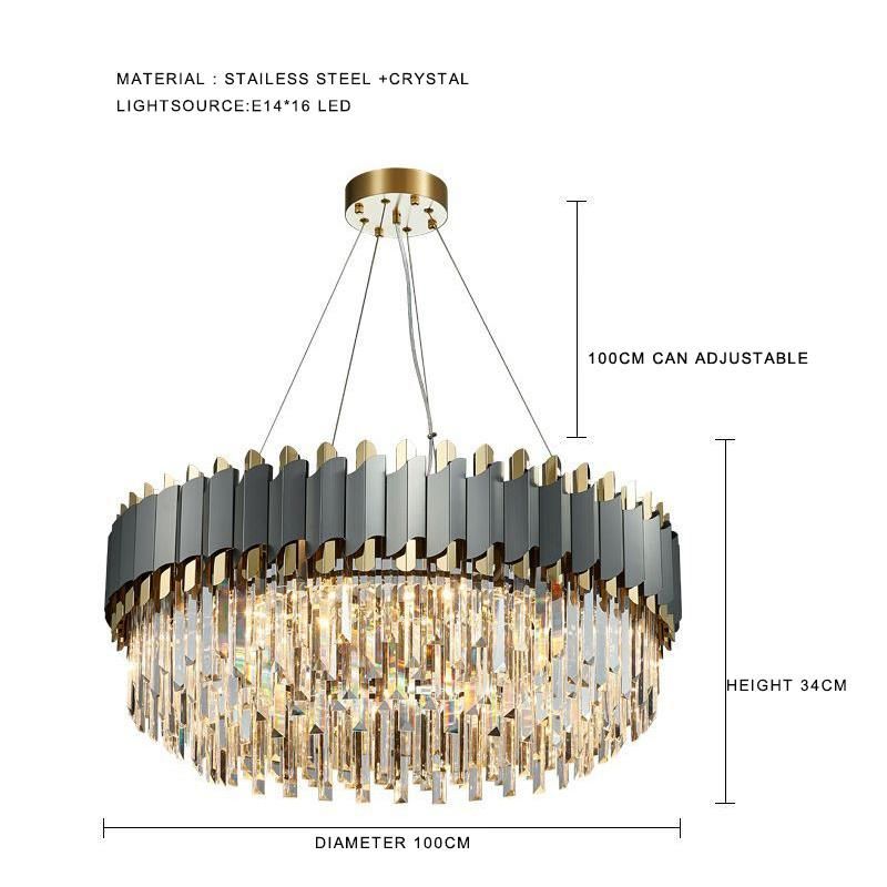 2021 New Nordic Living Room Crystal Chandelier Post-Modern Dining Room Lamp