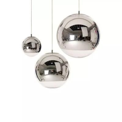 Modern Pendant Lights Silver Mirror Ball Pendant Lamp Globe Glass LED Lamp Living Room Bedroom Home Kitchen Hanging Lamps