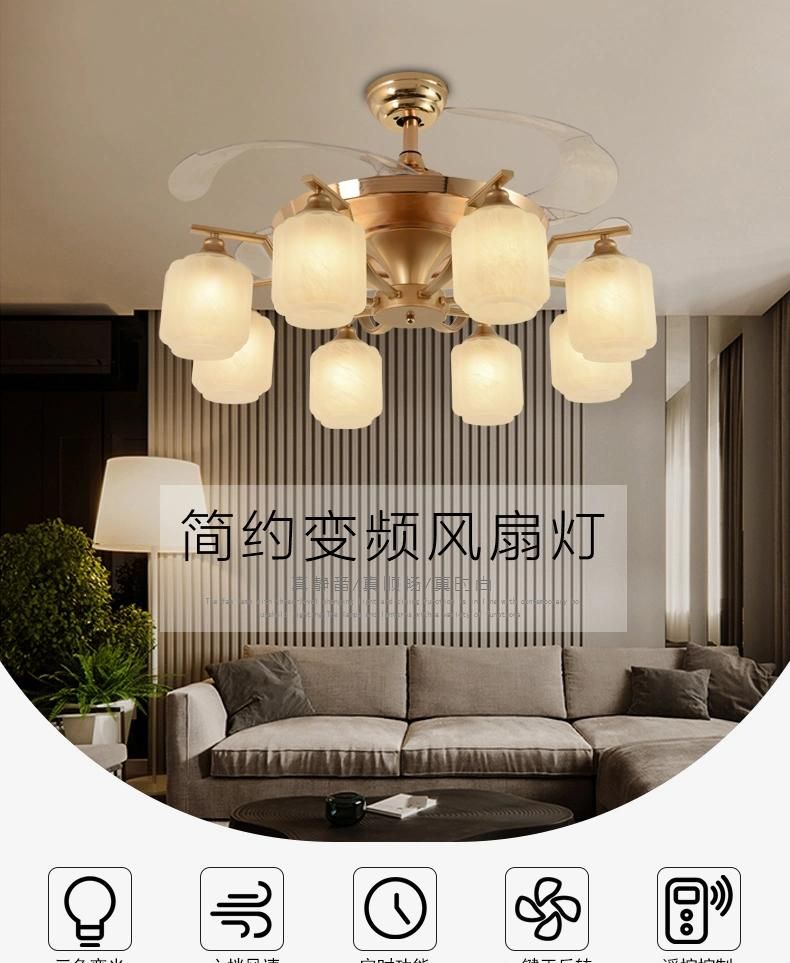 Modern Chandelier Crystal Light Fan Ceiling Lamp LED Dimmable Ceiling Light, Home Lighting