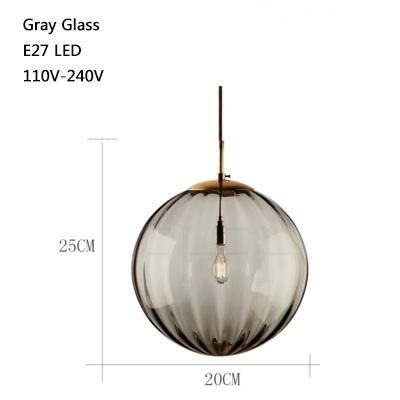 Nordic Glass Pendant Lamp E27 LED Modern Minimalist Creativity Lights for Dining Room Study Bar Pendant Light (WH-AP-242)