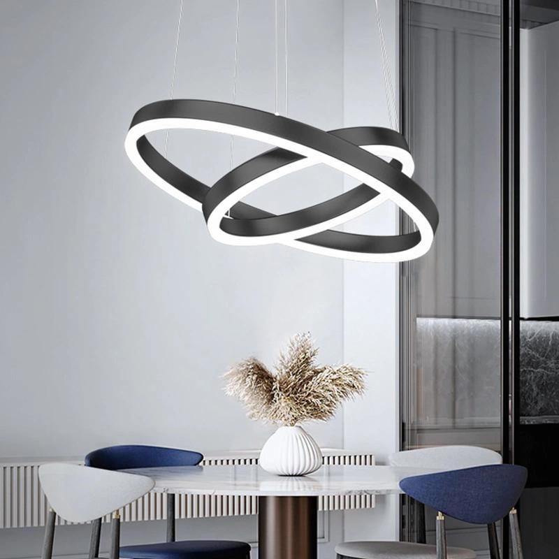 Geometric Ring Chandelier Dining Room Hotel Living Room Pendant Lamp
