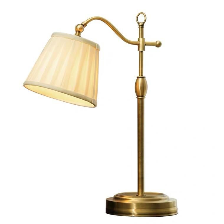 American Nordic Small Table Lamp Bedroom Creative Retro Simple Modern Warm European Light Luxury Pleated Bedside Lamp