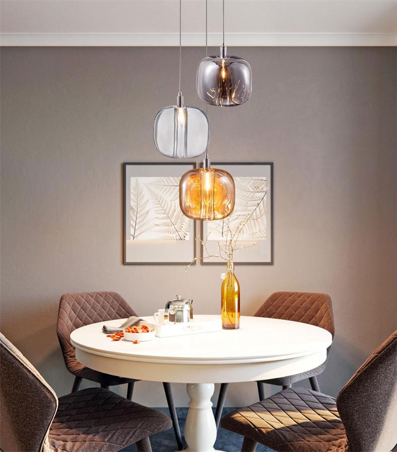 Postmodern Creative Dining Room Lamp Chandelier Three Head Simple Crystal Art Bedroom Bed Living Room Sofa Apple Chandelier