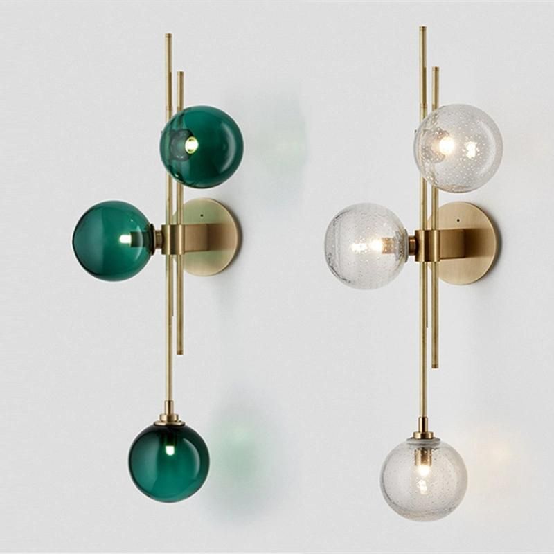 Postmodern Wall Lamp Gold Glass Ball Wall Lamps for Living Room Bedroom Color Wall Light (WH-OR-88)