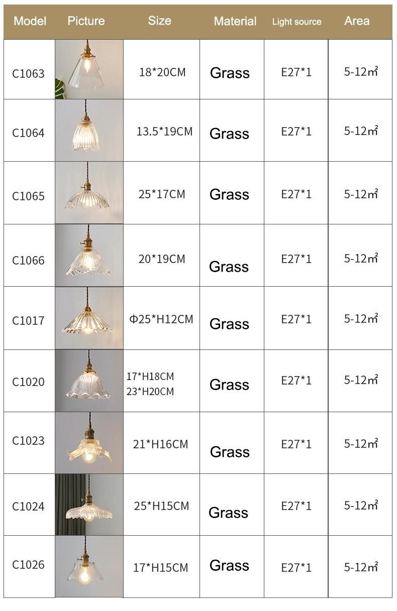 Nordic Glass Light Luxury Chandelier All Copper Bedside Dining Room Living Room Lamp