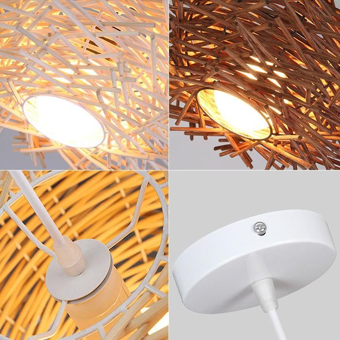 Wicker Pendant Light Shade Haging Lamp for Kitchen Restaurant Lighting Fixtures (WH-WP-10)