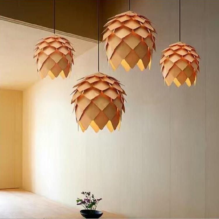 Rattan Hanging Lamp Pine Shape Chandelier for Indoor Kitchen Dining Room Lighting (WH-WP-09)