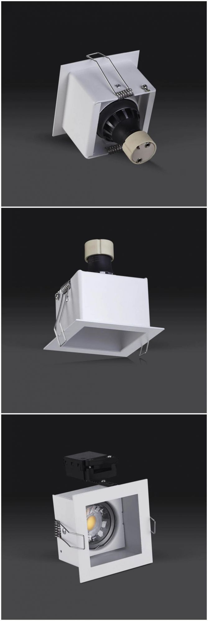 Square Cast Aluminum Gu5.3 GU10 MR16 Recessed LED Downlight