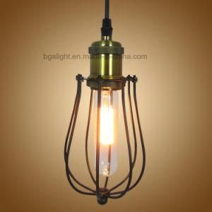 Vintage E26/ E27 Metal Socket and Iron Cage Dinner Room Light Fixtures for Living Room, Restaurant