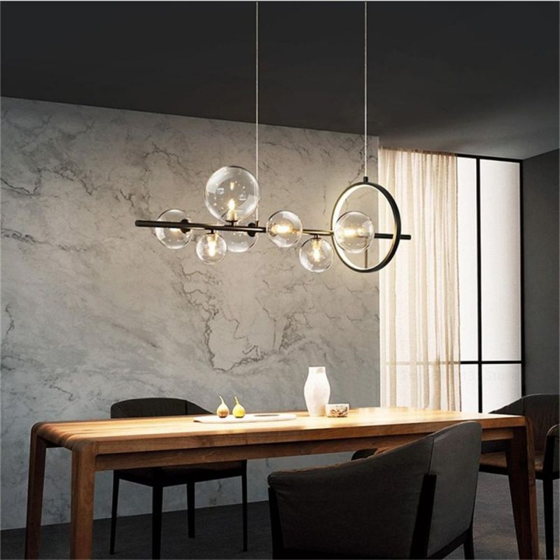 Nordic Creative Restaurant Chandelier Modern Simple Bar Front Desk Italian Designer Dining Room Glass Decorative Chandelier