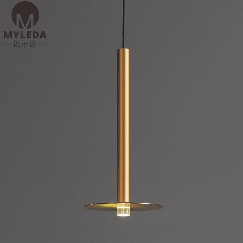 Hotel Modern Acrylic Brass Stainless Steel LED Hanging Pendant Light