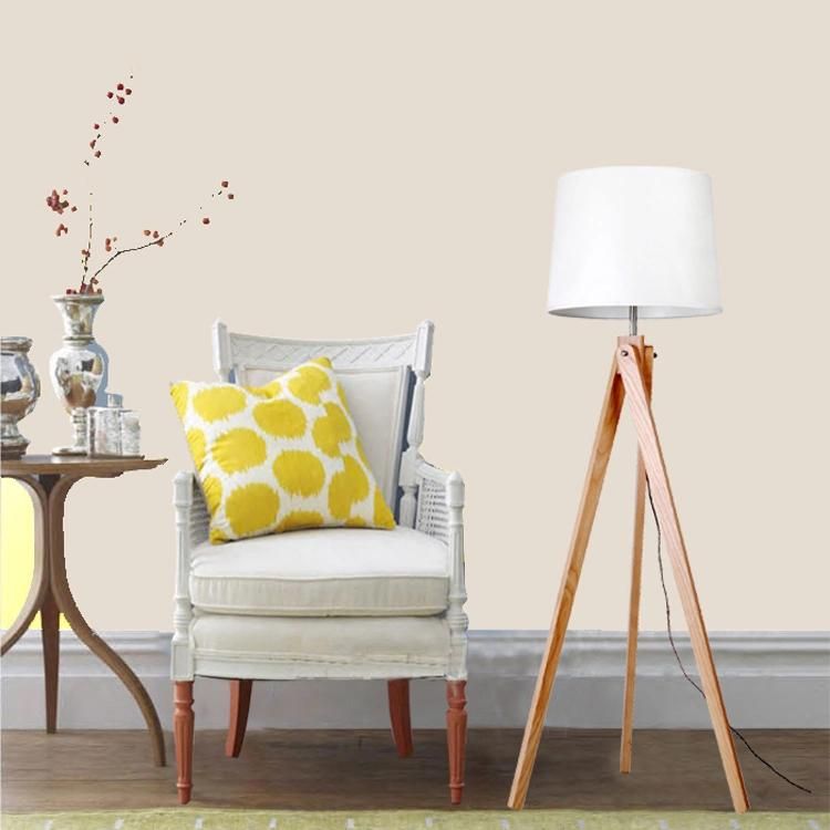 Home Bedside with off- White Fabric Shade Modern Floor Lamp