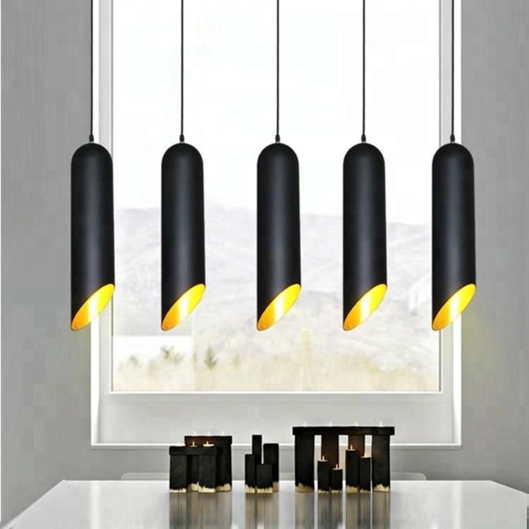 Modern Decorative Black Aluminum Bamboo Pendant Lamp Hanging Chandeliers