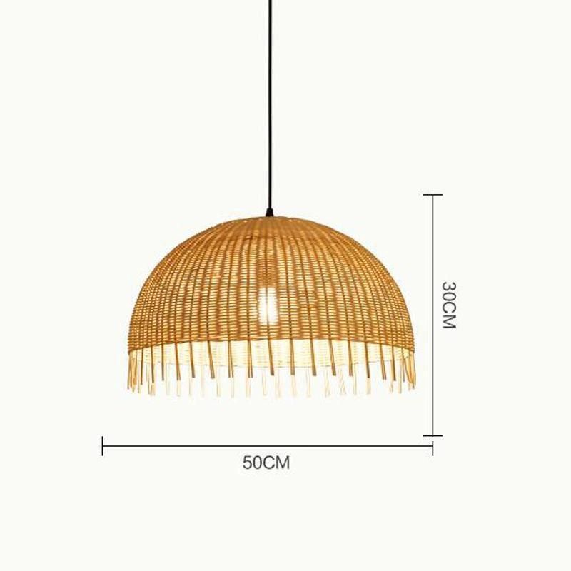 Wicker Rattan Shade Pendant light Fixture Wire Asian Nordic Creative Hanging Ceiling Lamp Droplight (WH-WP-34)