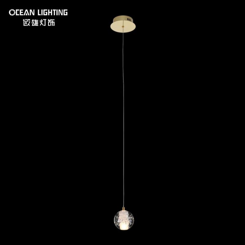 Golden Warm Lighting 3000K Spherical Metal 1*3W Crystal Chandelier Luxury