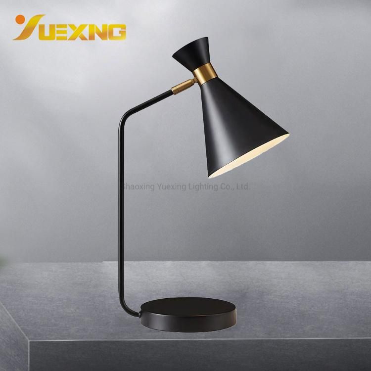 Classic Style E27 Round LED Table Lamp LED Gold Black Desk Light for Bedroom