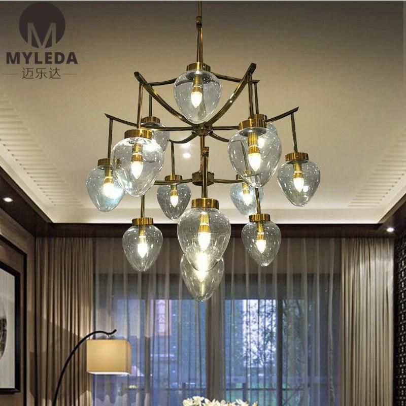 Custom Made Luxury Large Decorative Crystal Glass Chandelier for Hotel