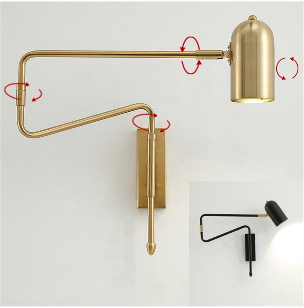 Modern LED Wall Lamps Angle Adjustable Bedroom Bedside Reading Lamp Living Room Decoration Study Iron Wall Light Fixtures