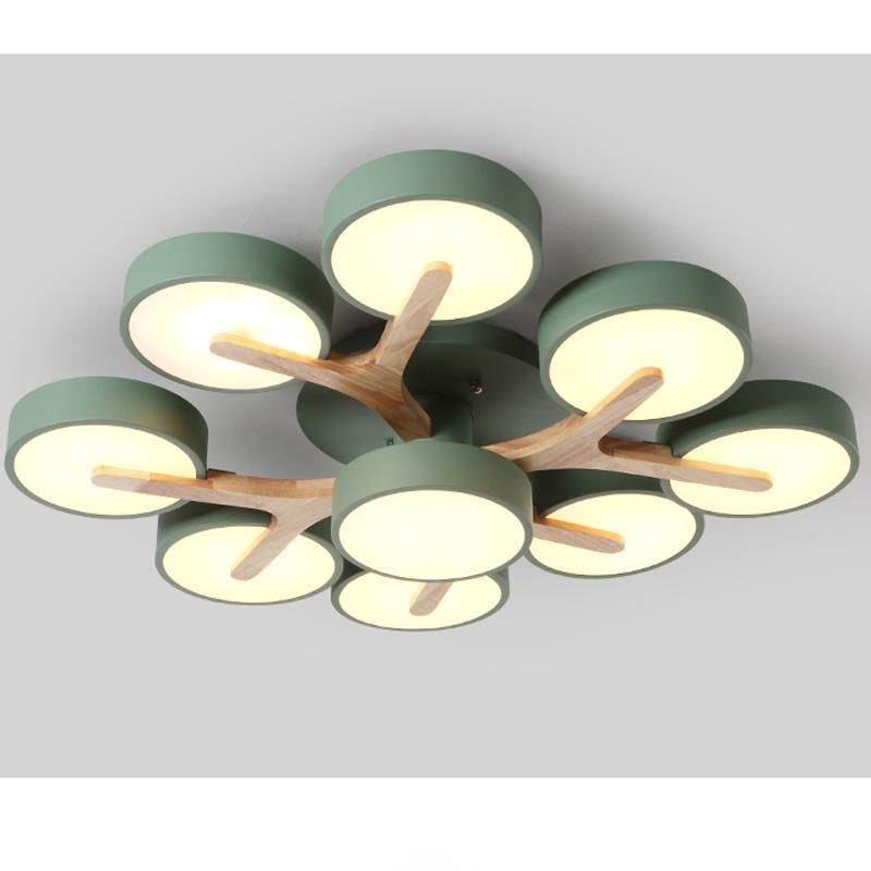 Wood Modern Ceiling Light Simple Livingroom Lamp Creative Study Light LED