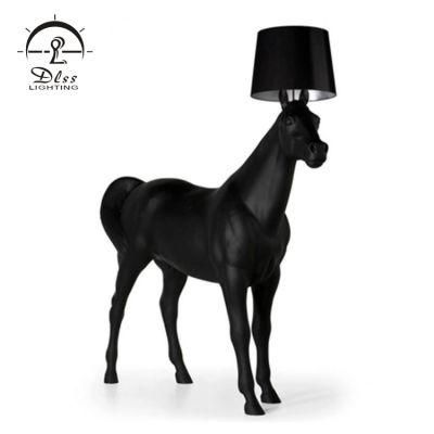Modern Big Black Horse Project Floor Lamp
