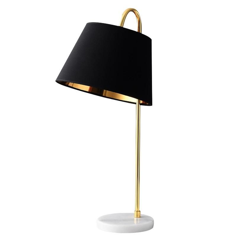 Golden Architectural Design Black Cloth Lampshade LED High Quality Best Price Low Cheap Modern Luxury Floor Lighting Studio Stand Light Table Lamp for Home Hote